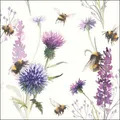 Produktbild: 20 Papierservietten, Servietten BUMBLEBEES IN THE MEADOW Ambiente 33x33cm Hummel