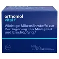 Produktbild: Orthomol Vital f für Frauen - bei Müdigkeit - mit B-Vitaminen, Omega-3-Fettsäuren und Magnesium - Orangen-Geschmack - Granulat/Tabletten/Kapseln...