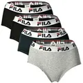 Produktbild: FILA Damen Hipster - 4er Pack Slip, Logo-Bund, Cotton Stretch, einfarbig Schwarz/Grau/Marine S