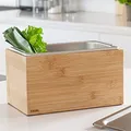 Produktbild: KAZAI. Design Bio-Mülleimer -Holma- | 4.5L, Spülmaschinenfest und aus massivem Echtholz | Küchen Komposteimer für Bio-Abfall | Bambus