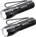 Produktbild: GEARLITE 2 Stück LED Taschenlampe 2000 Lumen 5 Modi IP65 Handlampe Kinder Grau