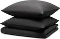 Produktbild: Blumtal Bettwäsche 240x220cm + 2x Kissenbezug 40x80cm - Mikrofaser Bed Sheets 240x220cm - 3-er Set Bettwäsche Dunkelgrau