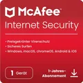 Produktbild: McAfee Internet Security (2025) 1 Gerät / 1 Jahr PC / Mac / Android Download NEU