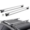 Produktbild: VEVOR Dachträger Universal Dachgepäckträger Auto Alu Querträger 90 kg Tragkraft, für erhöhte Seitenschiene mit Lücke, passend Innenabstand des Dachbalkens 19-118 cm, Rohrdurchmesser 28-68 mm