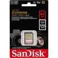 Produktbild: SanDisk Extreme SDXC 64GB UHS-I C10 U3 SDSDXV2-064G-GNCIN