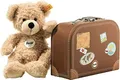 Produktbild: Steiff Kuscheltier Fynn Teddybär im Koffer, Süßes Stofftier mit Kunststoffaugen, Kinder, Jungen & Mädchen, Soft Cuddly Friends, Plüschtier 28 cm, Beige, 111471