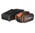 Produktbild: Worx Bohrer- und Bitset Worx PowerShare Akku Set 20V / 4,0 Ah mit Ladegerät WA3604