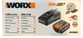 Produktbild: WORX WA3604 Akku mit Ladegerät Set 20V Max - 4 Ah Li-Ion Akku & Ladesstation