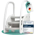 Produktbild: WOLKENGLÜCK® Tritthocker Kinder (3 Stufen) - Rutschfester Kinder Hocker von 1,5 bis 6 Jahre (Belastbar bis 70 kg) - Kindertreppe für Badezimmer, Waschbecken, Küche oder Toilette - Kinderhocker