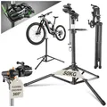 Produktbild: tectake Fahrrad-Montageständer Fahrrad-Set Reparaturständer Tristang, E-Bike geeignet (Komplettset, bis 50kg), bis 50kg, E-Bike geeignet schwarz 120,00 cm x 138,00 cm x 180,00 cm
