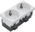 Produktbild: Hager ESR2339010 Steckdose 2-fach 33°-Ausrichtung 16A/250V Rastec 45, reinweiß
