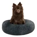 Produktbild: lionto Hundebett aus Plüsch in Donut-Form, 40 cm Durchmesser, dunkelgrau
