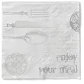 Produktbild: Sovie HORECA Serviette Elisabeth in Silber-Weiss aus Tissue 40 x 40 cm, 100 Stück - Guten Appetit