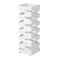 Produktbild: SONGMICS Regenschirmständer aus Metall, Schirmständer, quadratisch, 4 Haken und eine herausnehmbare Wasserauffangschale, 15,5 x 15,5 x 49 cm, weiß LUC16W
