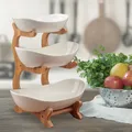 Produktbild: Obst & Dessert Schalen Etagere aus Porzellan - Serviertablett Servierständer Set