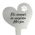 Produktbild: younikat Grabstecker aus Edelstahl I Grabschmuck Herz 17,8 cm Deko I Spruch - Für immer in unseren Herzen I you0082