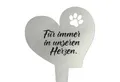 Produktbild: younikat Dekofigur Grabstecker aus Edelstahl I Grabschmuck Herz 17 cm I you0082
