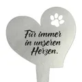 Produktbild: Grabstecker aus Edelstahl I Grabschmuck Herz 17 cm Für immer I you0082