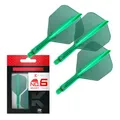 Produktbild: Target Darts K Flex Integrated Dart Flights and Shafts, Nr.6 Grün (Short) | 3er Pack K-Flex - No6, Kflex All In One Moulded Dart Flight & Stem | Professionelles Dart Zubehör