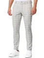 Produktbild: JEFF Herren JFLeo Chino Stoffhose mit 4 Taschen | Chinohose Herrenhose Stretch Hose Grey Check, 38/32