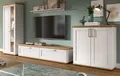 Produktbild: Inn.Furn Wohnwand Mirano, (Schrankwand in weiß Lärche Landhaus mit Eiche Artisan, 4-teilig, 336 x 161 cm), mit viel Stauraum