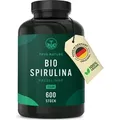 Produktbild: Spirulina Presslinge - 600 Tabletten (500mg) - 4.000mg Hochdosiert - Reine Spirulina Algen aus kontrolliertem Anbau - Vegan - TRUE NATURE®