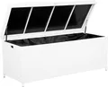 Produktbild: BELIANI Auflagenbox weiß Rattan 158x63 cm Garten Terrasse