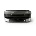 Produktbild: Philips 5000er-Serie Innen-Grill HD6212/90 2400 W Tischgrill mit Glasdeckel, Räucherfunktion & Aromainfuser