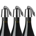 Produktbild: 3 Stück OWO Weinverschluss Weinflaschenverschluss Edelstahl Wein Verschlussstopfen Flaschenverschluss Vakuum Weinverschlüsse Wiederverwendbar Wine Stopper Geschenke für Weinliebhaber (Schwarz)