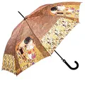 Produktbild: LUCKYWEATHER Regenschirm Stockschirm Damen Motiv The Kiss Auf-Automatik I Stockregenschirm groß und stabil sowie hochwertig verarbeitet I Regenschirme mit UV-Schutz