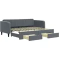 Produktbild: vidaXL Tagesbett Ausziehbar mit Schubladen Dunkelgrau 90x200 cm Samt