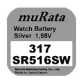 Produktbild: 4x Murata/Sony 317 Uhren-Batterie Knopfzelle SR516SW Silberoxid Blisterware Neu