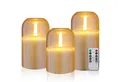 Produktbild: CCLIFE LED-Kerze LED Kerzen 3er Set mit Fernbedienung Timer Funktion 300 Stunden