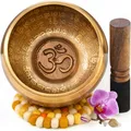 Produktbild: Große Tibetische Klangschale XXL 800g, 16cm. Set für Yoga Meditation Schule Gong