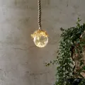 Produktbild: LED Glaskugel mit Juteseil 15 warmweiße LED am Draht D: 10cm transparent Indoor