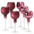 Produktbild: Windlicht Manou Glas lackiert Fuchsie matt-glänzend H.30-40cm 3er Set