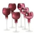Produktbild: BOLTZE GRUPPE GmbH Windlicht Windlicht Manou Glas lackiert Fuchsie matt-glänzend H.30-40cm 3er Set