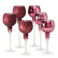 Produktbild: Windlicht Manou Glas Fuchsie lackiert  matt oder glänzend H 30-40 cm 3er Set