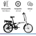 Produktbild: Zündapp Z120 20 Zoll E Bike Faltrad für Damen Herren 150 - 185 cm E Klapprad schwarz weiß