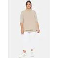 Produktbild: Sheego T-Shirt Blusenshirt . in leichter A-Linie mit Zipfelsaum beige|braun 44/46 EU