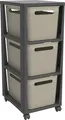 Produktbild: Rotho Schubladenbox Tower 3 x 16 L Brisen mit Rollen cappucchino