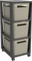 Produktbild: Rotho Schubladenbox Tower 3 x 16 L Brisen mit Rollen cappucchino Schubladenturm