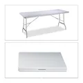 Produktbild: relaxdays Gartentisch BASTIAN weiß rechteckig 178,0 x 74,0 x 72,0 cm