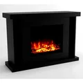 Produktbild: GLOW FIRE Elektrokamin mit Heizung und Kaminfeuer (Standkamin TARVOS) - elektrischer Kamin mit LED-Feuer in 3 Farben, Heizlüfter, Holz-Deko & Fernbedienung, 120x84x38 cm, Schwarz