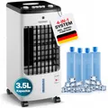 Produktbild: MONZANA® Luftkühler 4in1 mobil 60W 330m³/h Oszillation 3,5L inkl. 4 Kühlakkus 3,5L Ventilator Luftbefeuchter Ionisator Klimagerät Turmventilator