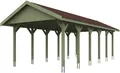 Produktbild: Skanholz Einzelcarport Wallgau, BxT: 430x900 cm, 215 cm Einfahrtshöhe, mit roten Dachschindeln