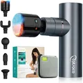 Produktbild: cotsoco Muttertagsgeschenk, Mini Massagepistole mit Wärme und Kälte, Muskel Percussion Massagegerät & Massage Gun, Vollmetall, 5 Massageköpfe, Leistungsstarkes Massagegerät zur Tiefengewebe