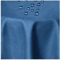 Produktbild: DecoHomeTextil Heimtextilmanufaktur Tischdecke Leinen Optik Tischdecke Tischtuch Abwaschbar Wasserabweisend blau Oval 160 x 220 cm