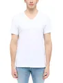 Produktbild: MUSTANG Herren T-Shirt Amado 2er Pack - Regular Fit S- 6XL Weiss Schwarz Stretch, Größe:5XL, Farbe:General White 2045