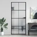 Produktbild: Innentür Schlank Schwarz 93x201,5 Cm Hartglas & Aluminium Vidaxl